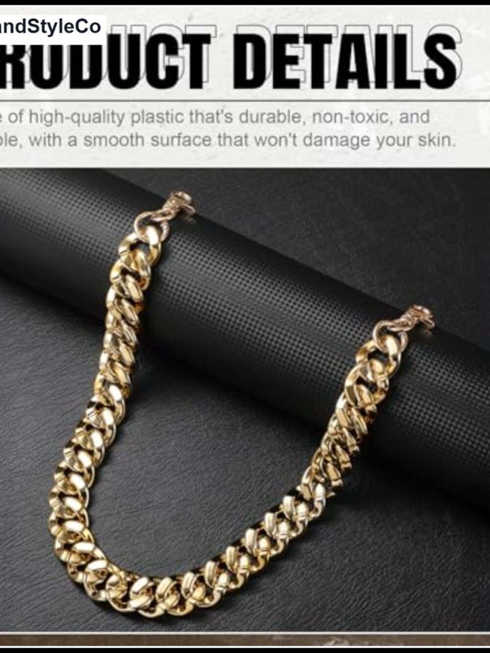 Gold chunky purse chain handbag charm 1 inch width DIY - Picture 5 of 6